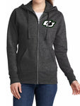 Ladies Fleece Zip Up Shamrocks Jacket
